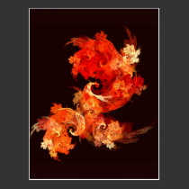 Dancing Firebirds Abstract Art Postcard postcards