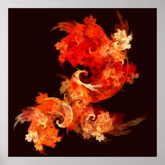 Dancing Firebirds Abstract Art Print print
