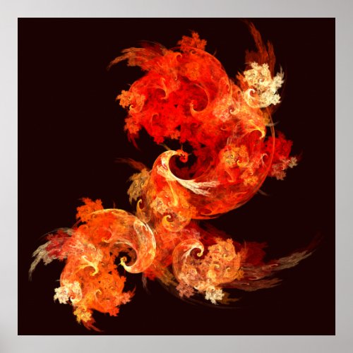 Dancing Firebirds Abstract Art Print print