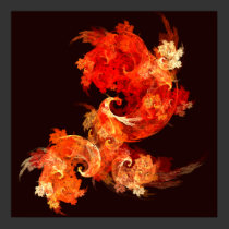 Dancing Firebirds Abstract Art Print posters