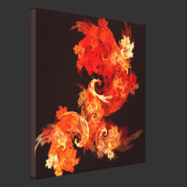 Dancing Firebirds Abstract Wrapped Canvas Print canvas prints