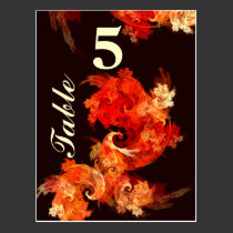 Dancing Firebirds Table Number Postcard postcards