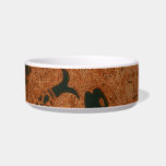 Dancing Fish Design in Ochre pet bowls