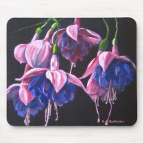Dancing Fuschias Mouse Mat mousepads by artbymarion Dancing Fuschias Mouse Mat mousepads