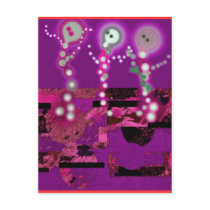 Dancing Ghosts Whimsical Abstract postcards