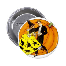 Dancing Halloween Couple Pinback Button