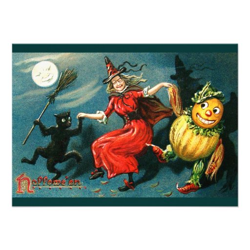 Dancing Halloween Witch Custom Announcements