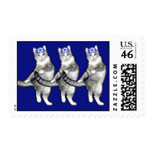 Dancing Hanukkah Cats - Sheet of Postage Stamps
