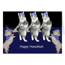 Dancing Hanukkah Kitties Cards
