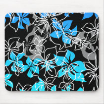 "Dancing Hibiscus" Mousepad in Blue