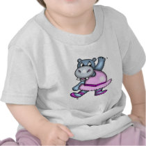 Dancing Hippo Ballerina Tshirts