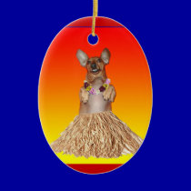 Dancing Hula Dachshund Ornament