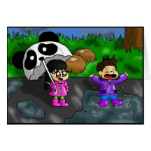Dancing in the rain greeting cards