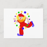 Dancing Juggler Clown Postcard