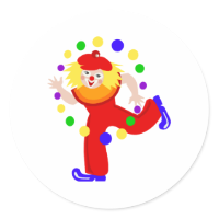 Dancing Juggler Clown Stickers