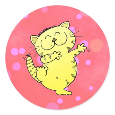 Dancing Kitten In Red Room Sticker by Toonboy