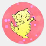 Dancing Kitten In Red Room Sticker