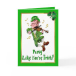 Dancing Leprechaun Invitation Greeting Card