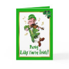 - Fun design with a dancing Leprechaun dressed in green and playing a fiddle. Matching inside border and area for you to customize with your Party details. Other matching gifts available in my store with this design.: Sizes - Fun design with a dancing Leprechaun dressed in green and playing a fiddle. Matching inside border and area for you to customize with your Party details. Other matching gifts available in my store with this design.: Sizes