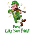 basic_fitted_tshirt - Fun design with a dancing Leprechaun dressed in green and playing a fiddle. Other matching gifts available in my store with this design.: Sizes  Available colors: white