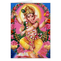 Dancing Lord Ganesha Card