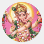 Dancing Lord Ganesha Round Sticker