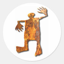 Dancing Man rust Round Sticker