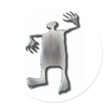 Dancing Man stainless steel stickers