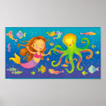 Dancing Mermaid and Octopus posters