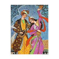 Dancing Nymphe and Musician postcard