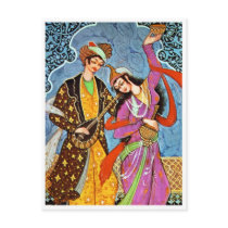 Dancing Nymphe and Musician Post Cards