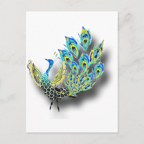 Dancing Peacock zazzle_postcard