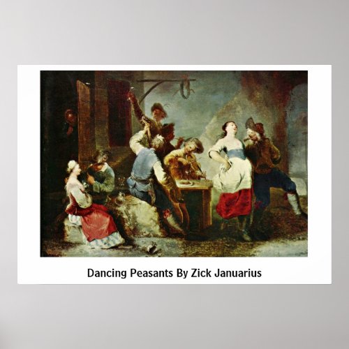 Dancing Peasants By Zick Januarius Posters