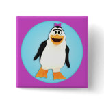 Dancing Penguin Girl Penny Button
