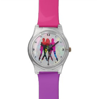 Dancing People Abstract Colors Watch