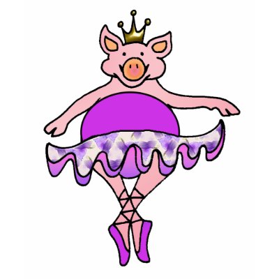 Dancing Pig in Tutu Tshirts by ElainePlesser