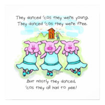 Dancing Pig Poem Art Print by jamiecreates1 Dancing Pig Poem Art Print