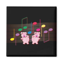 Dancing Piglets:  We love music magnets