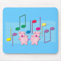 Dancing Piglets:  We love music mousepads