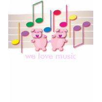 Dancing Piglets:  We love music t-shirts