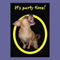 Dancing Puggle Birthday Party invitations