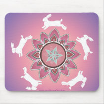 Dancing Rabbit Mandala Mousepad by artology Dancing Rabbit Mandala Mousepad