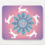 Dancing Rabbit Mandala Mousepad (Teal)