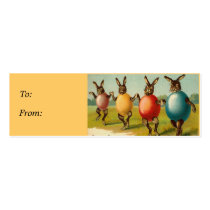 Dancing Rabbits Easter basket gift tags Business Card