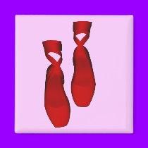 Dancing Red Ballet Slippers magnets