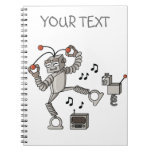 Dancing robot spiral note book