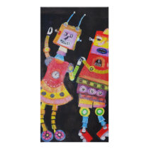 Dancing Robots Custom Photo Card