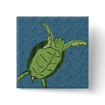 Dancing sea turtle button