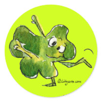 Dancing Shamrock Irish Jig Sticker by zooogle Dancing Shamrock Irish Jig Sticker