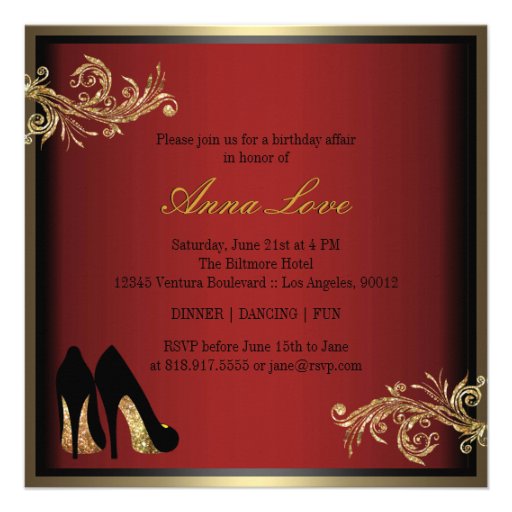 Dancing Shoes - Fabulous 50th Birthday Invitation